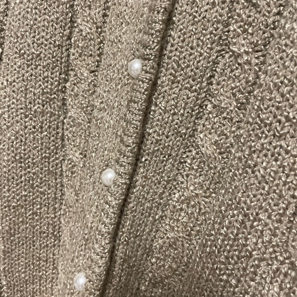 Jennifer Moore Womens Tan/buff Long Sleeves Button Front Cardigan Sweater M - Picture 5 of 16